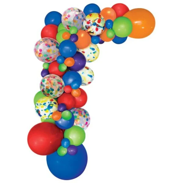 Kit de guirnalda de globos de colores primarios con 70 globos surtidos (paquete de 70)