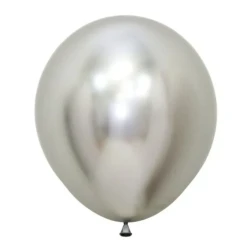 Globos de látex plateados reflectantes metálicos Sempertex de 45 cm (paquete de 6)