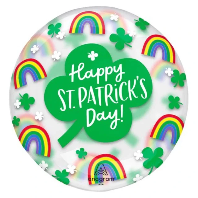 Arcoíris y tréboles del Día de San Patricio impresos en Clearz