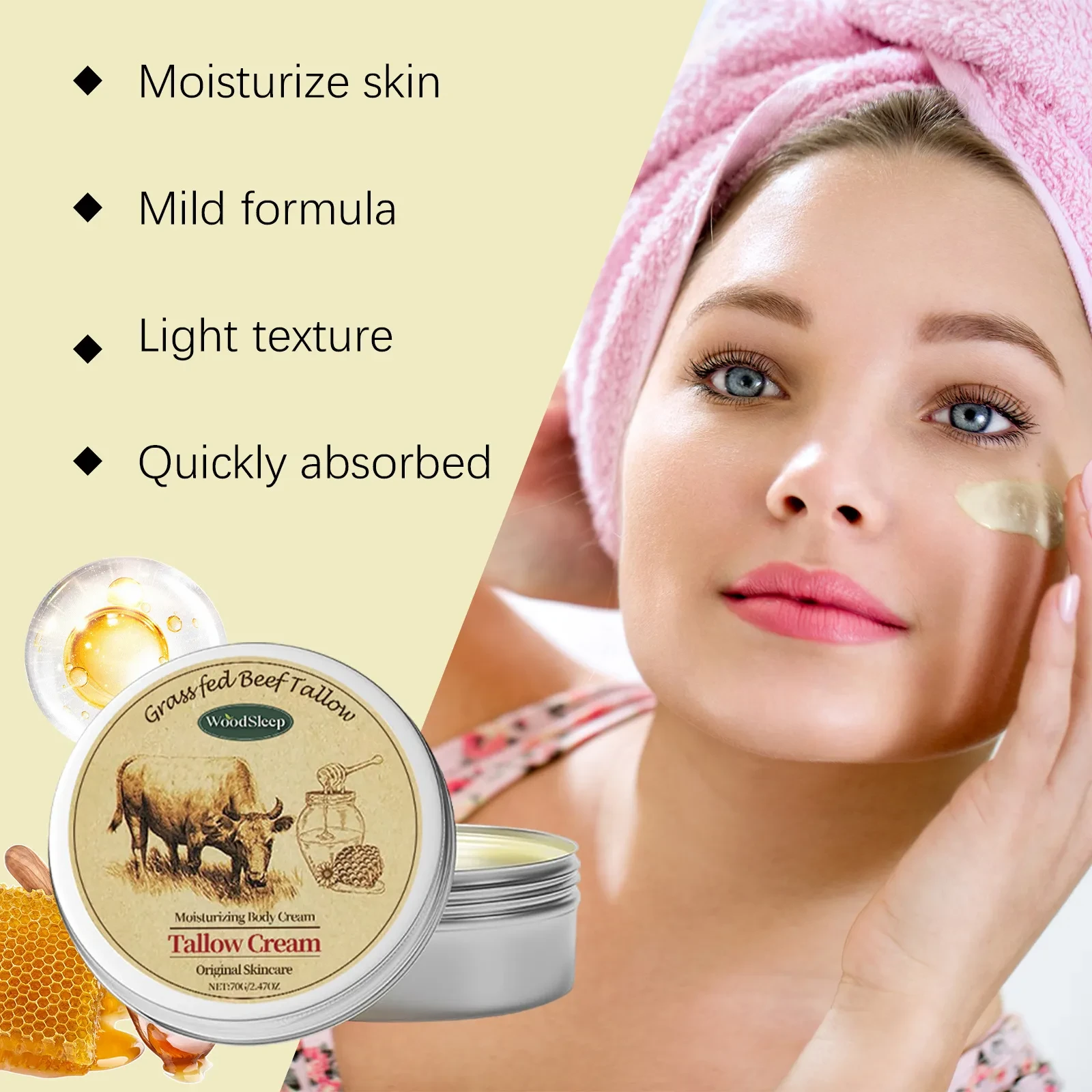 Crema de sebo para pieles sensibles que nutre el cuerpo