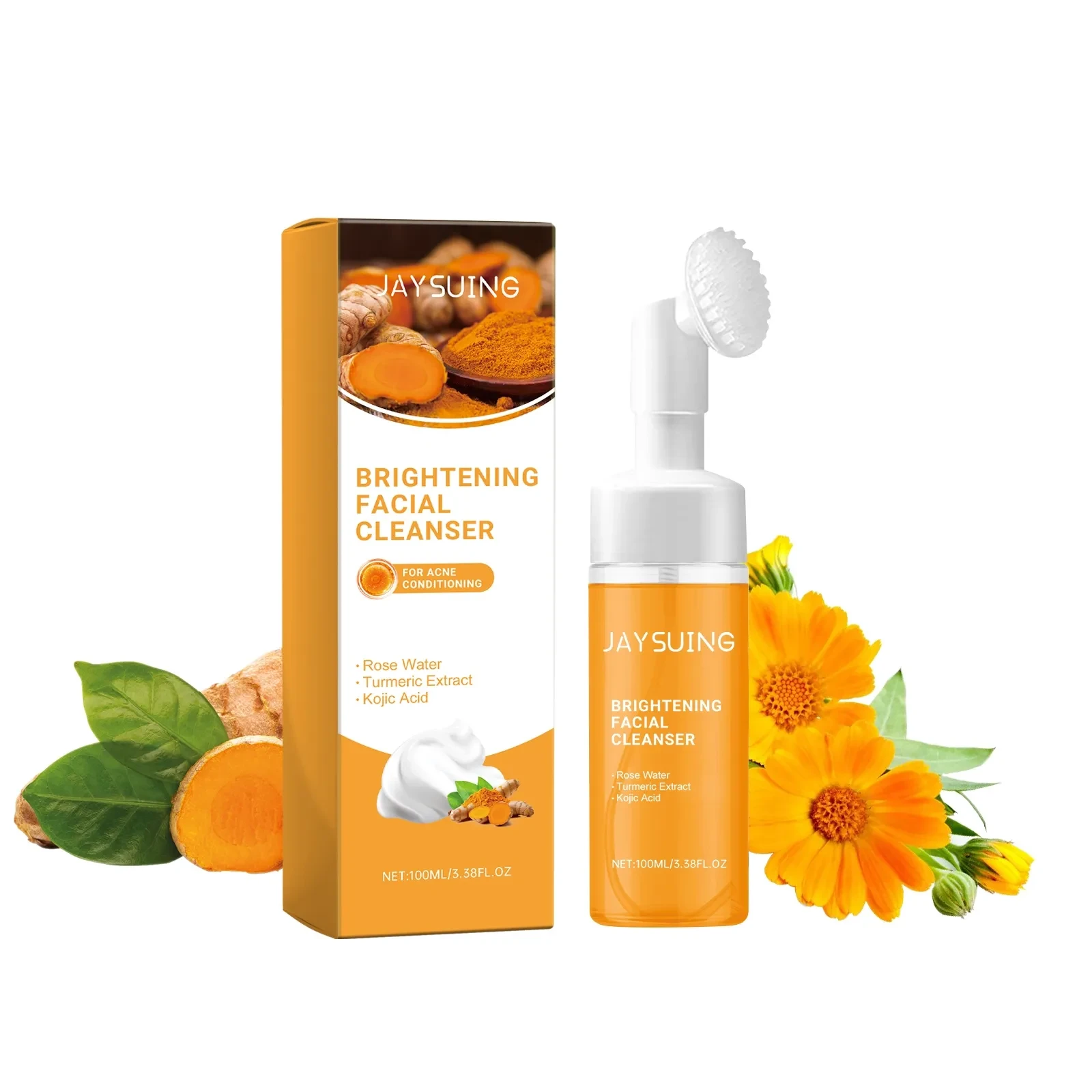 Mousse limpiadora acondicionadora de cúrcuma para el acné