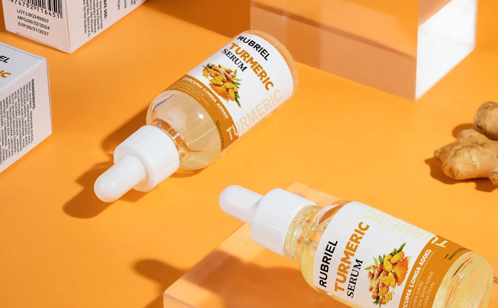 Loción hidratante de cúrcuma para la piel, reparación facial