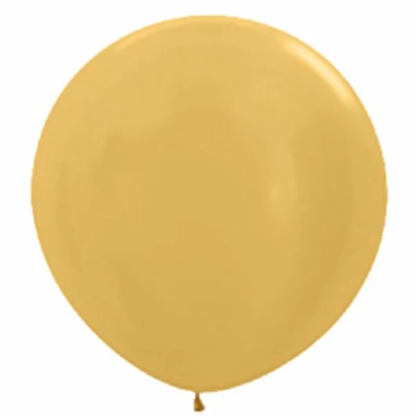 Globos de látex dorado perlado metalizado de 90 cm (paquete de 2)