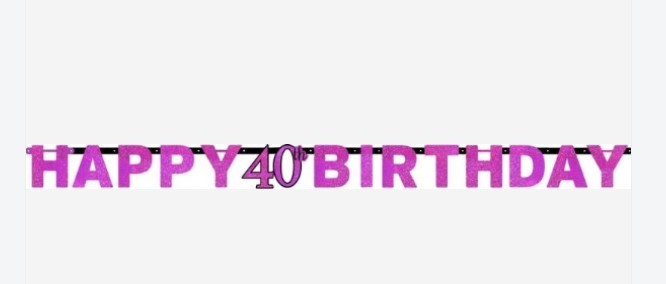 Banner - Celebración 40 Letras Prismáticas (Rosa)