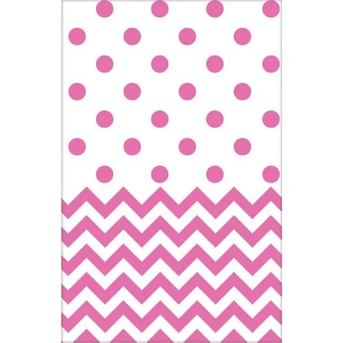 Mantel de plástico Chevron - Nuevo rosa