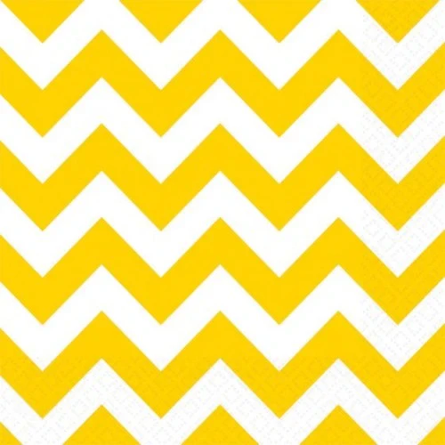 Servilletas para almuerzo Chevron Yellow Sunshine - Paquete de 16