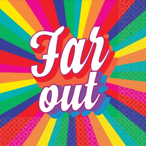 Servilletas para bebidas Good Vibes 70's Far Out (paquete de 16)