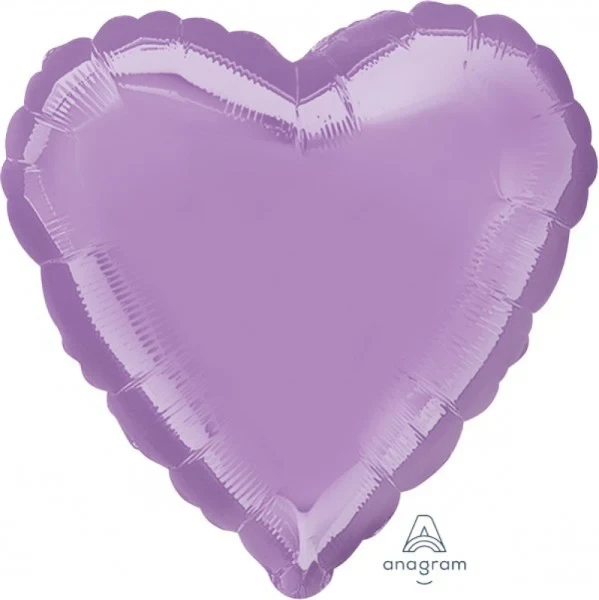 Globo de aluminio autosellable con forma de corazón, tamaño grande, color perla (lavanda)