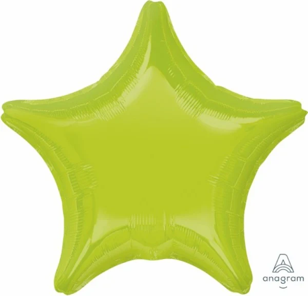Globo de aluminio autosellable, estrella estándar extra grande (verde kiwi)