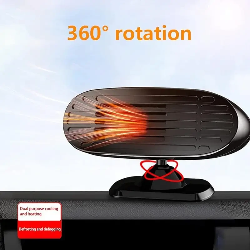 Calentador de coche DC12V/24V - Desempañador y descongelador de parabrisas con rotación ajustable de 2 velocidades para invierno