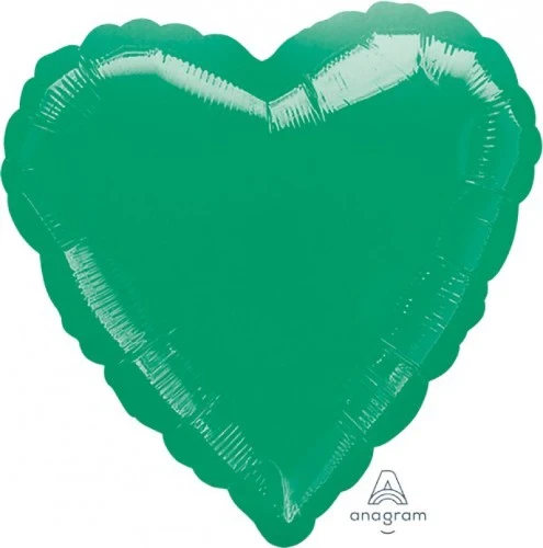 Globo Corazón Estándar Hx Met Verde 45cm