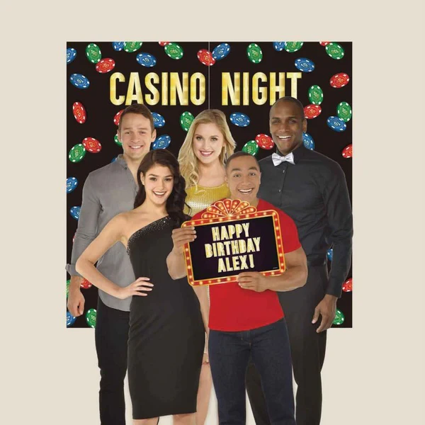 Kit de fondo fotográfico con escena nocturna de casino Roll The Dice