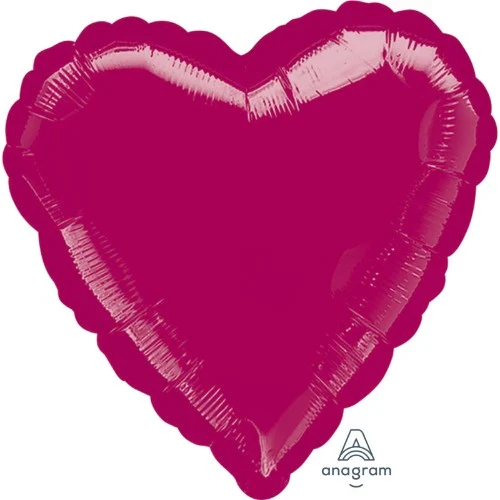 Globo - 45cm Estándar Corazón XL Burdeos
