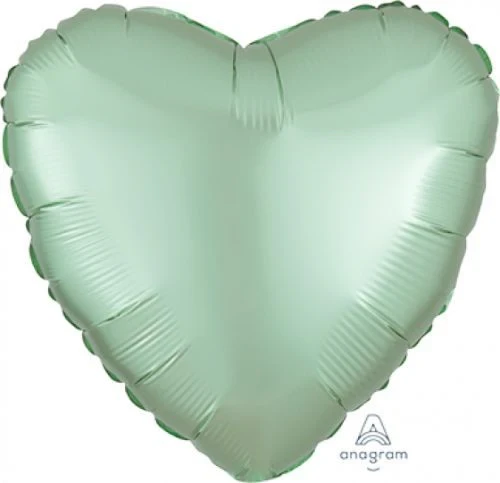 Globo estándar de 45 cm HX Satin Luxe Corazón Verde Menta