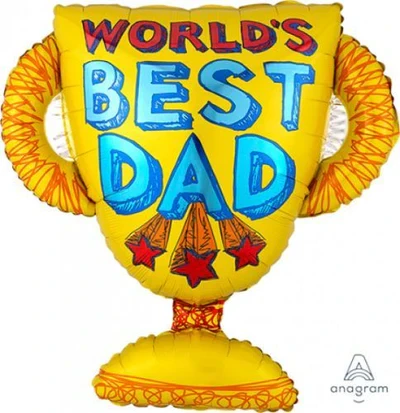 Trofeo al mejor papá del mundo con globo SuperShape