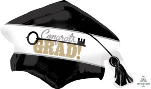 Gorra con la clave del éxito del globo SuperShape ¡Felicitaciones al graduado!