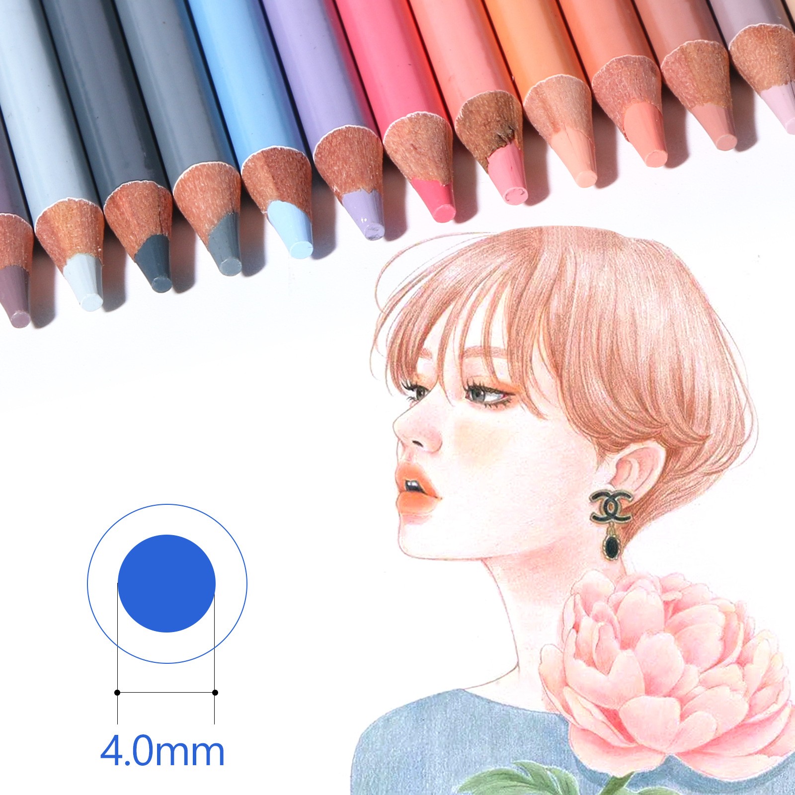 Lápiz de color de piel para pintar a mano, 24 colores, para retratos, suministros de arte oleosos