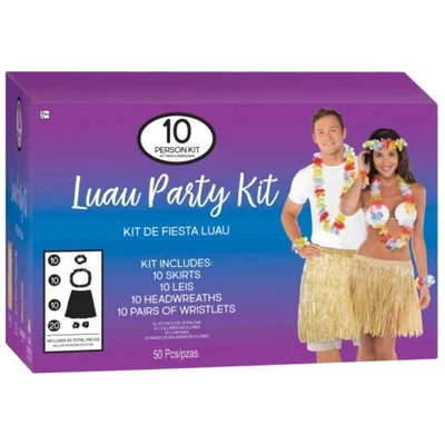 Kit de fiesta luau para 10 personas, paquete de 50