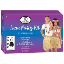 Kit de fiesta luau para 10 personas, paquete de 50