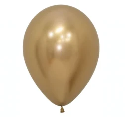 Globo Sempertex de látex dorado metálico reflectante de 30 cm (paquete de 50)