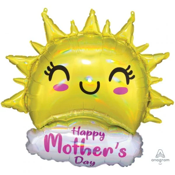 Globo - SuperShape Feliz Día de la Madre Holográfico Iridiscente Feliz Sol