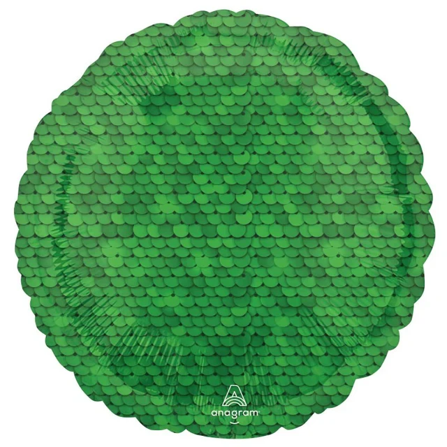 Globo de aluminio - STD HX Lentejuelas Verde Bosque (45 cm)