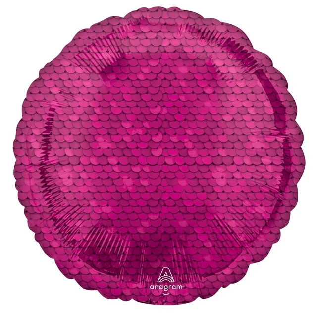 Globo de aluminio STD HX con lentejuelas rosa brillante (45 cm)