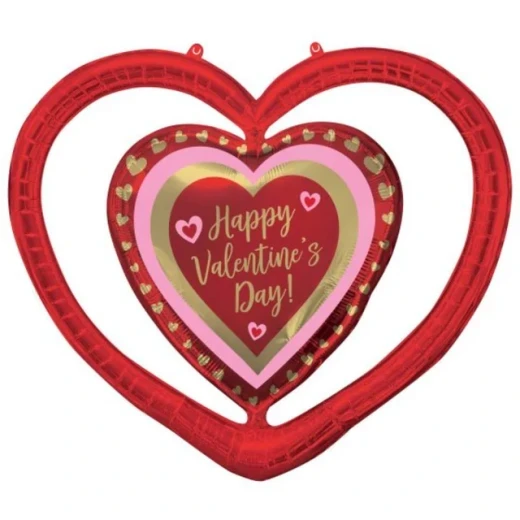 SuperShape Feliz Día de San Valentín Corazones Dorados Diseño Abierto