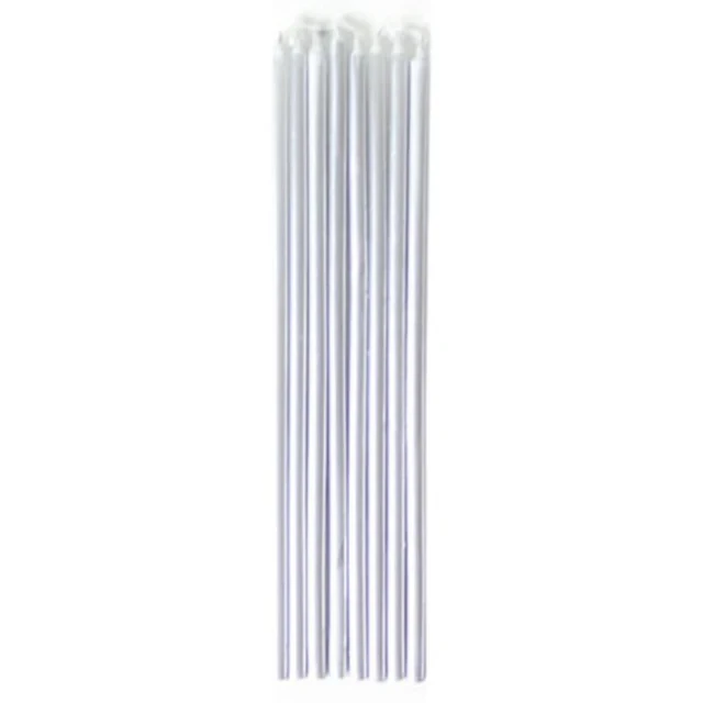 Velas cónicas plateadas - Paquete de 10