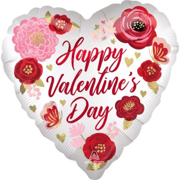 Flores pintadas de satén Jumbo HX Feliz Día de San Valentín
