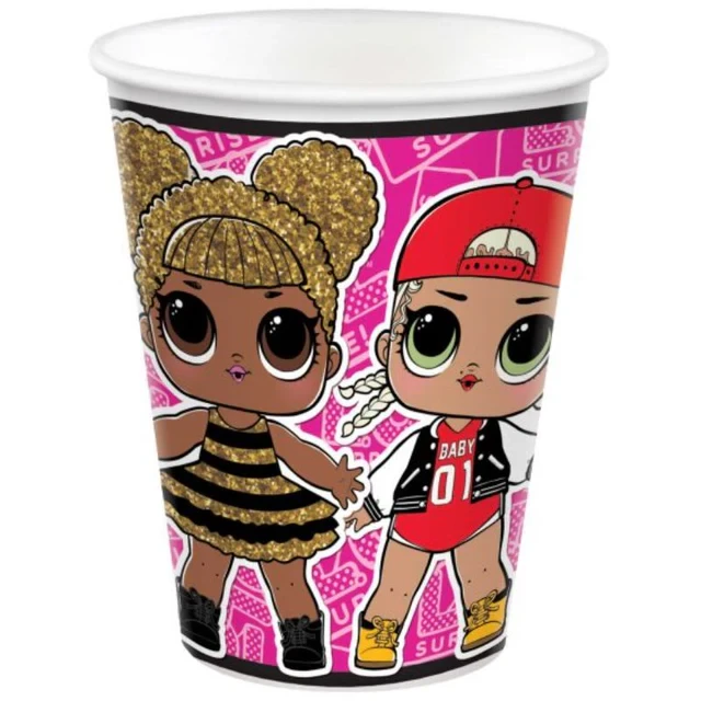 Vasos de papel LOL Surprise Together 4EVA de 266 ml - Juego de 8