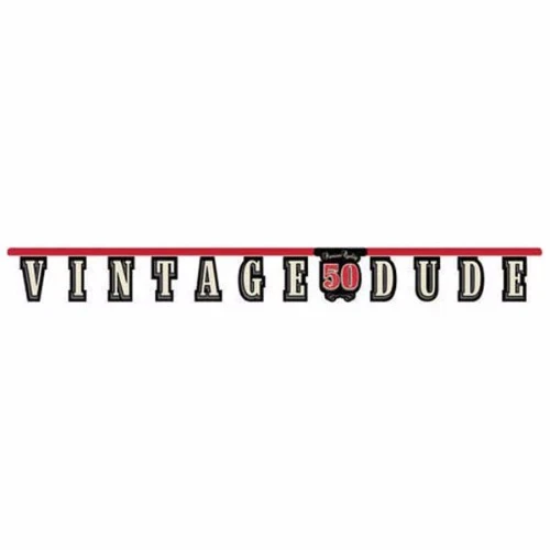 Banner articulado del 50.º cumpleaños de Vintage Dude