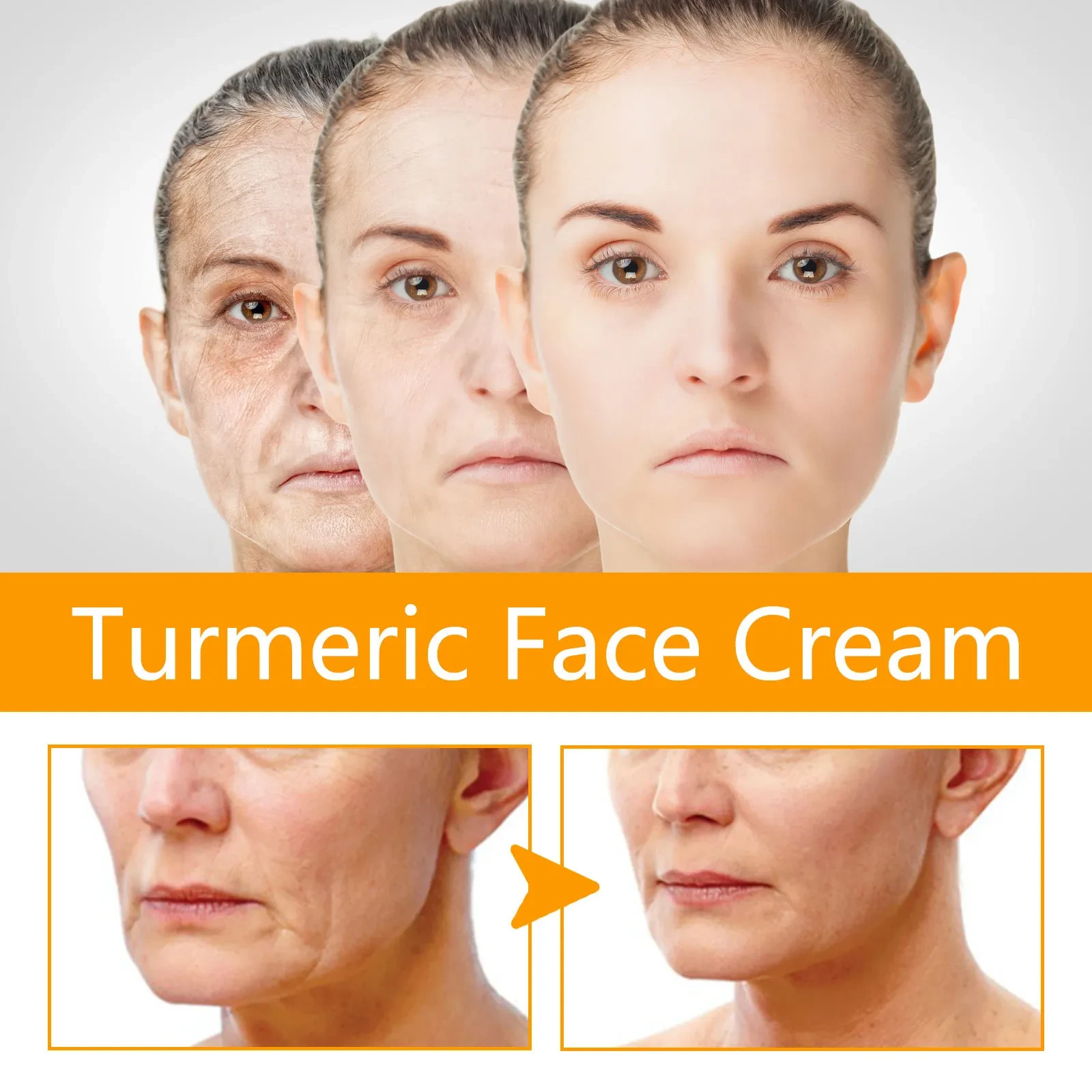 Crema de belleza reafirmante para la piel con cúrcuma que atenúa las arrugas