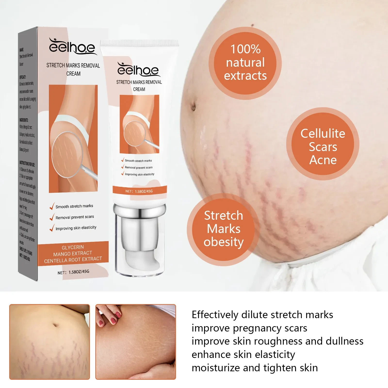 Crema para el cuello, rejuvenecimiento de la piel suave y reparadora de cicatrices