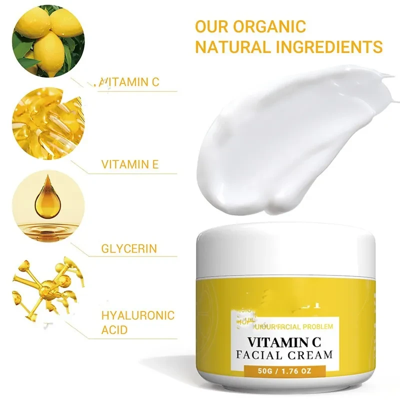 Crema de vitamina C para aclarar el color de la piel