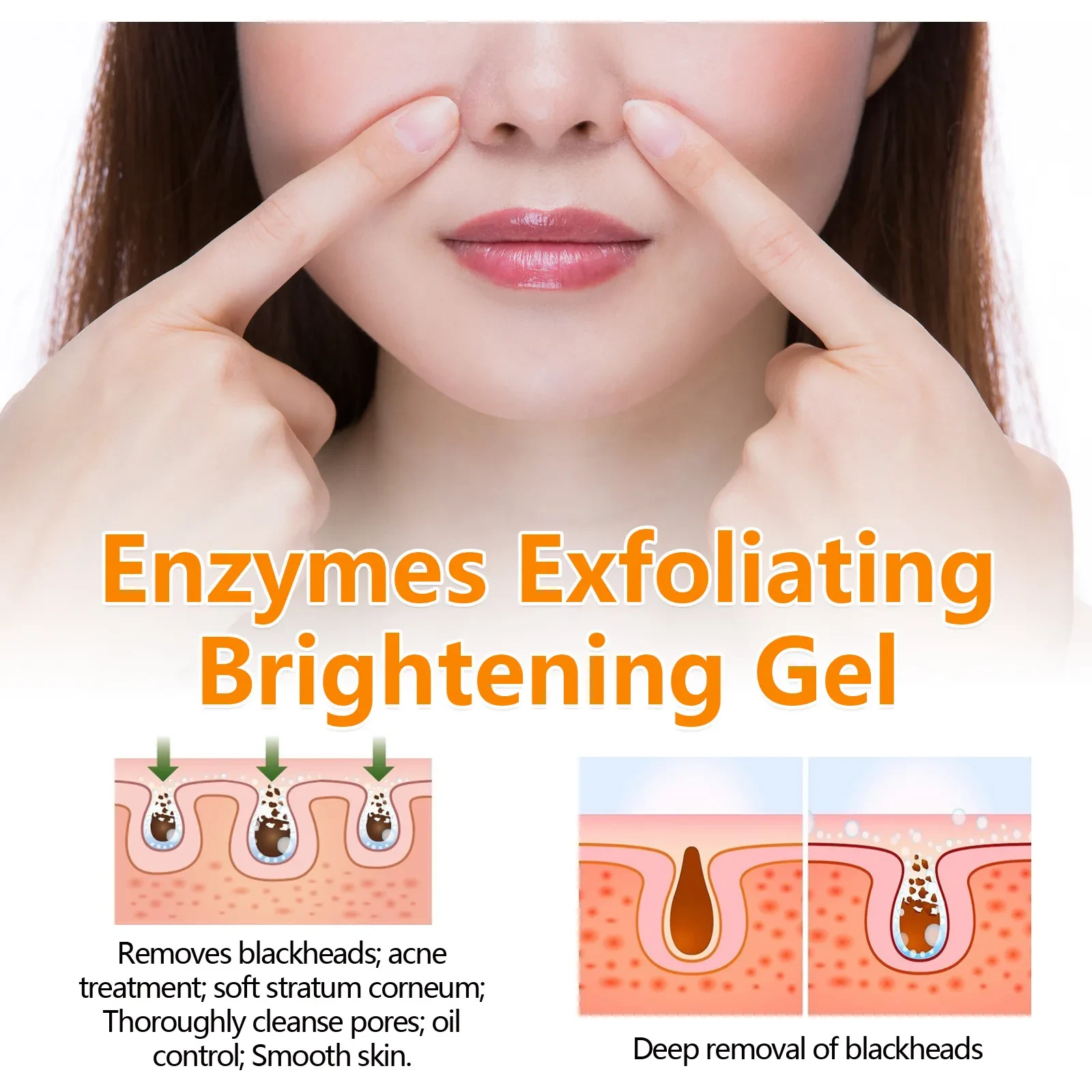 Gel exfoliante para puntos negros, piel suave y tierna