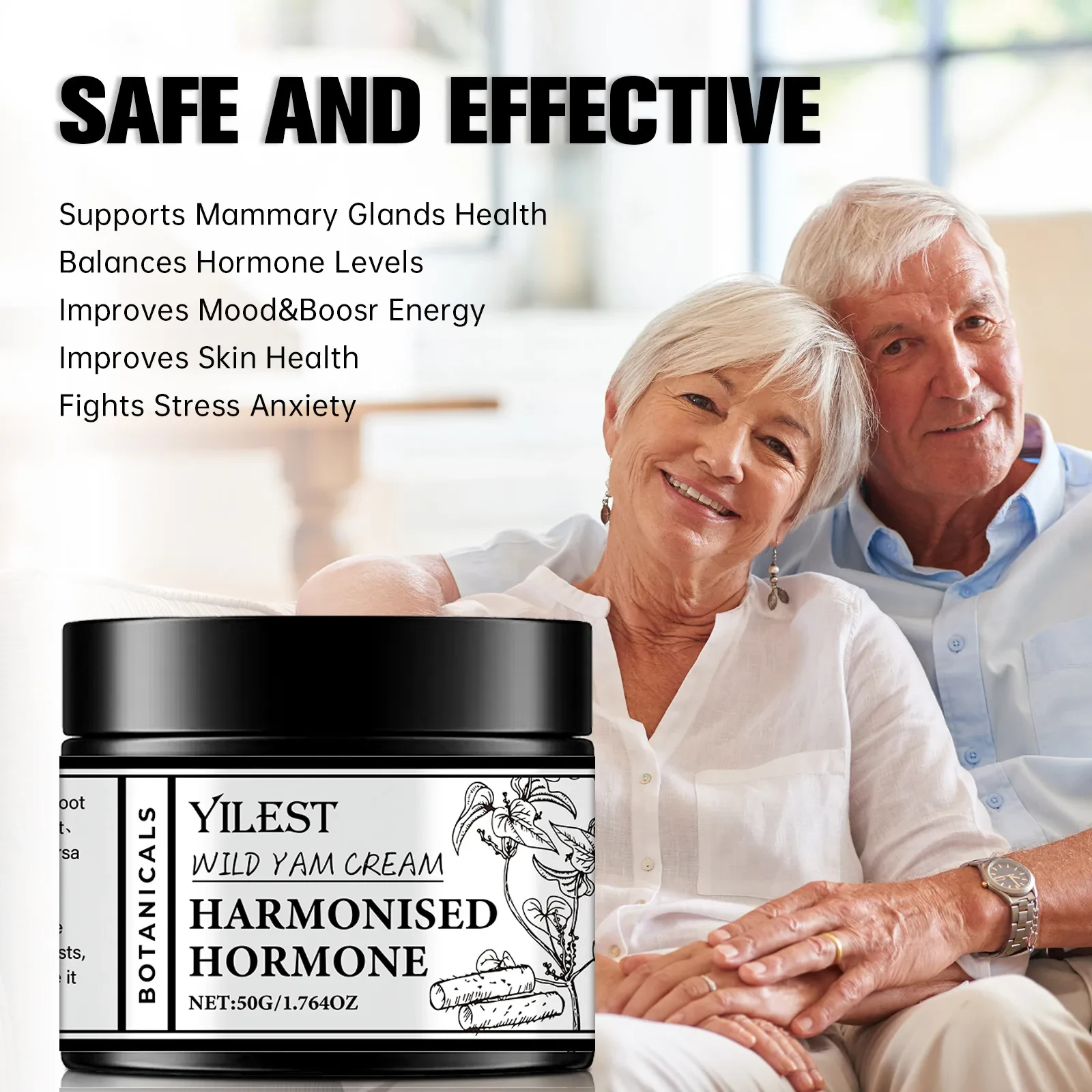 Crema hidratante suave para la piel con hormonas.