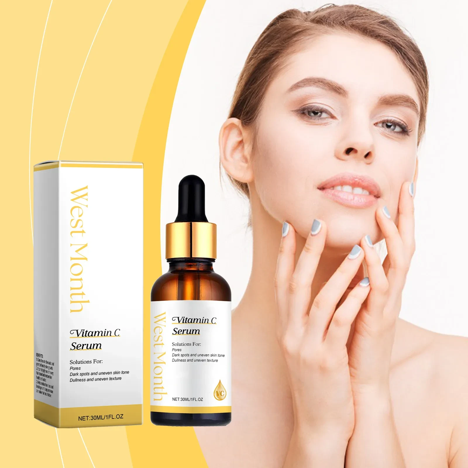 Vitamina C líquida iluminadora hidratante para pieles delicadas