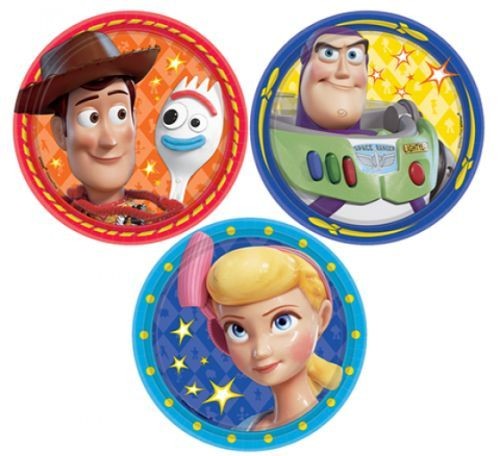 Platos de papel redondos de Toy Story 4 de 17,7 cm (paquete de 8)