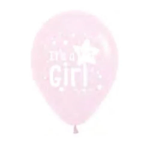 Sempertex 30 cm It's a Girl Star Pastel Rosa Mate - Paquete de 25