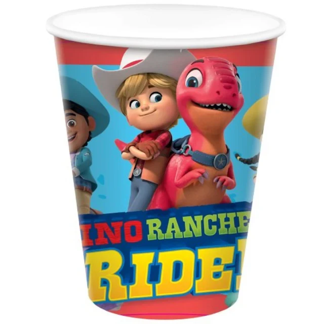 Vasos de papel Dino Ranch de 9 oz/266 ml - Juego de 8