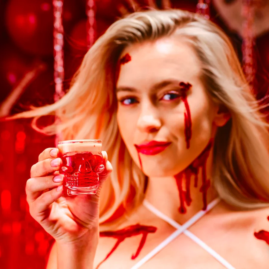 Vasos de chupito para fiestas - Calavera de cristal de velada mortal