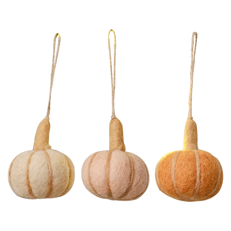 Adornos colgantes de fieltro para Halloween - Calabaza y Especias