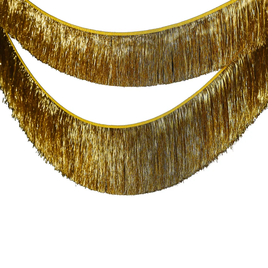 Decoración de guirnalda - Oropel dorado alegre y brillante