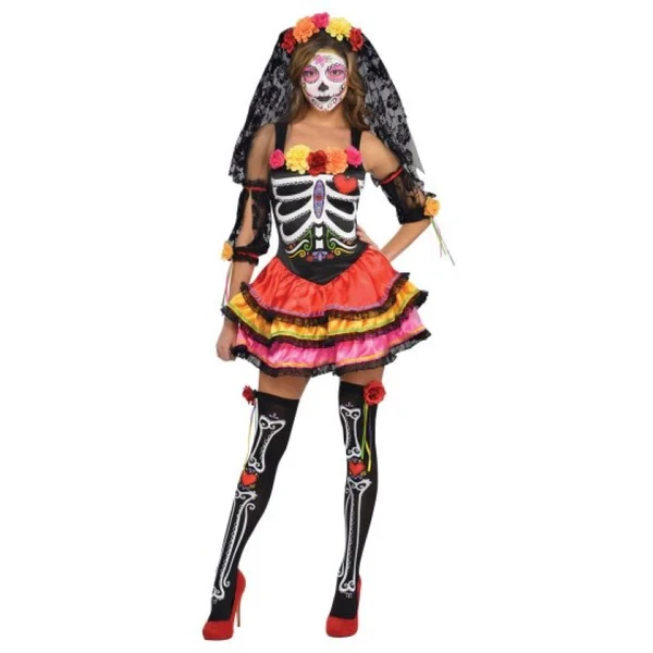 Disfraz de Día de Muertos Señorita para mujer talla 8-10