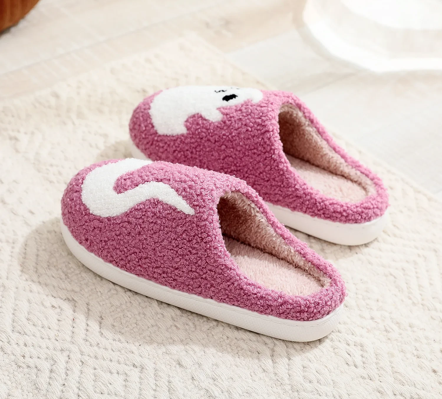 Pantuflas de algodón con dibujos animados de fantasmas de Halloween