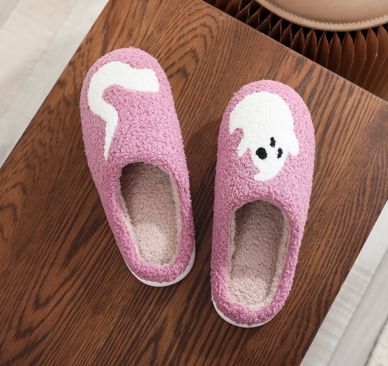 Pantuflas de algodón con dibujos animados de fantasmas de Halloween