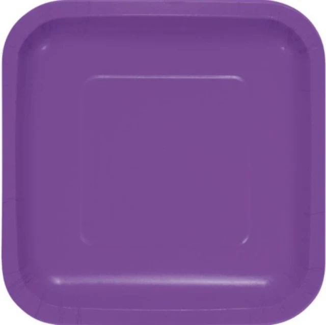 Platos de papel cuadrados morados amatista de 18 cm (paquete de 18)