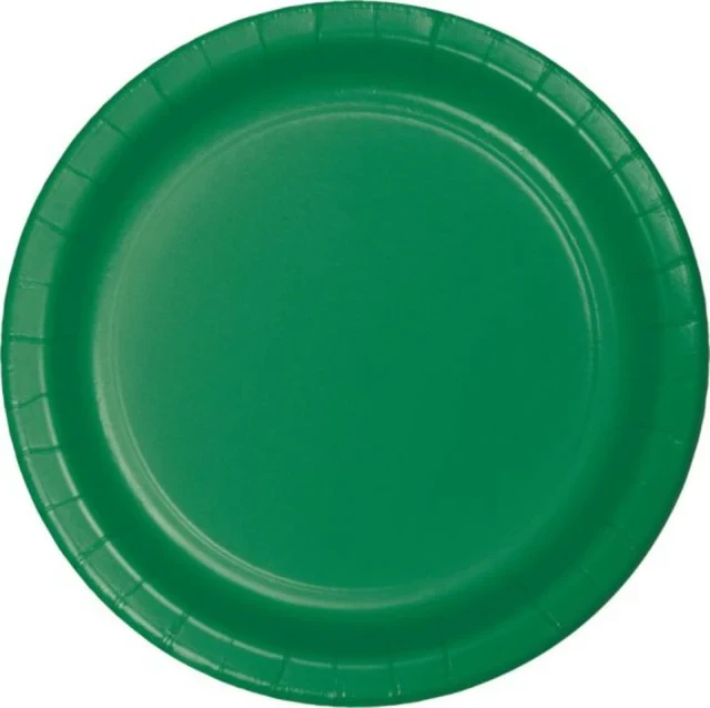 Platos de papel verde esmeralda para el almuerzo, 18 cm (paquete de 24)