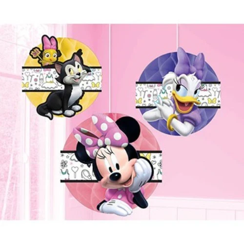Decoraciones de panal de Minnie Mouse Happy Helpers (paquete de 3)